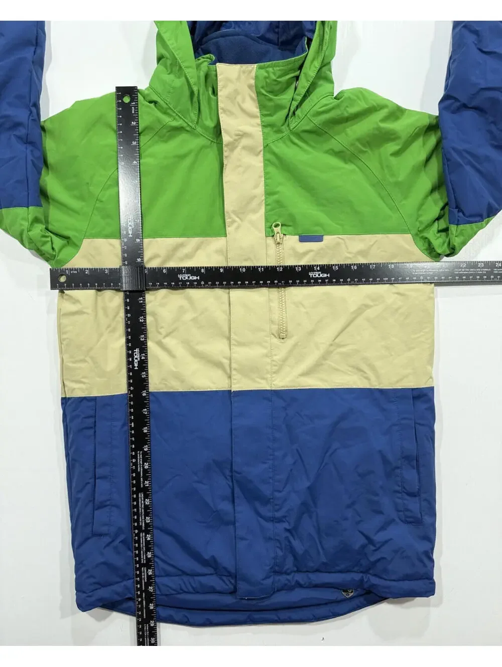 Burton Dryride Jacket Youth Large 14/16 Blue Green Snowboard Ski Hooded Coat